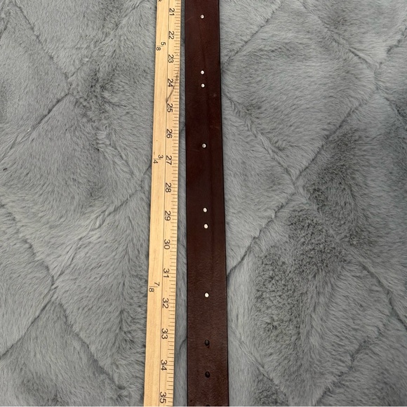 Vintage 90s Leather Statement Belt Western Festival Rodeo Silver Buckle Brown - Picture 11 of 13